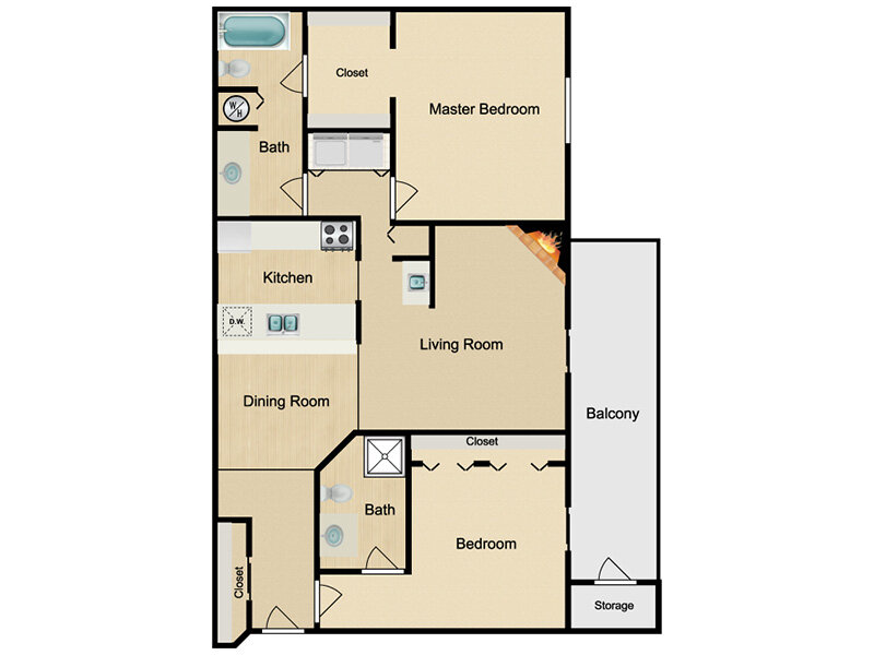 2x2 Large Platinum Floorplan