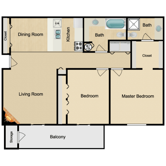 Floor Plan  Two Bedroom A