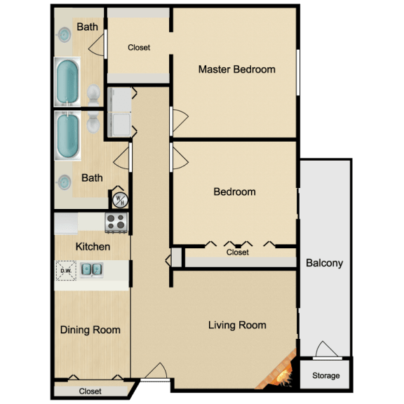 Floor Plan  Two Bedroom B