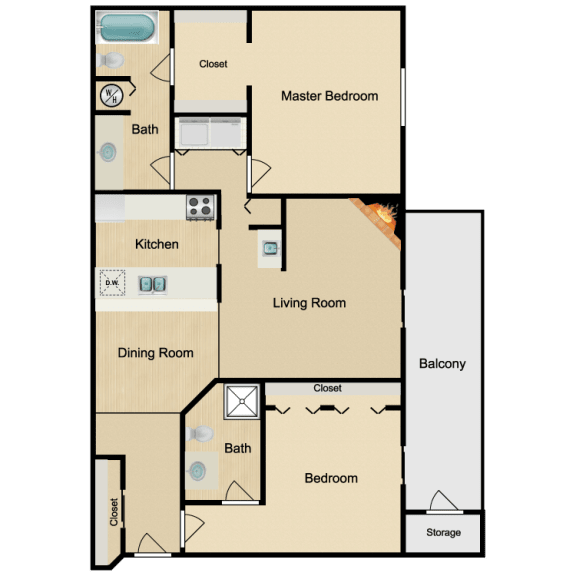 Floor Plan  Two Bedroom C